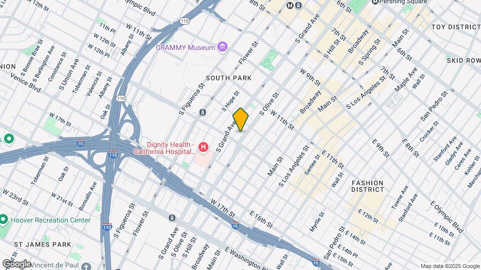 OLiVE DTLA Mapa y Detalles de la Ubicación
