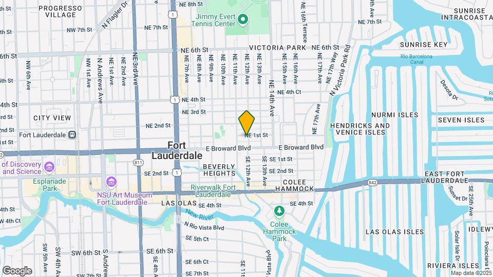 1180 NE 1st St Map and Location Details