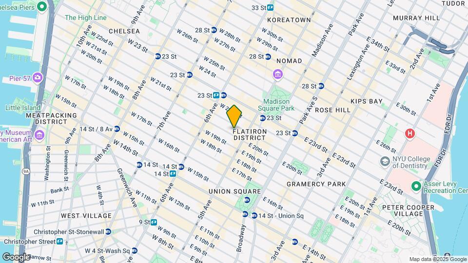 9 W 20th St Map and Location Details