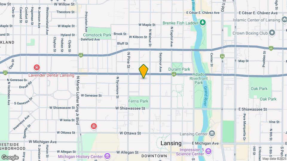 418 W Lapeer St, Unit Front Unit Map and Location Details