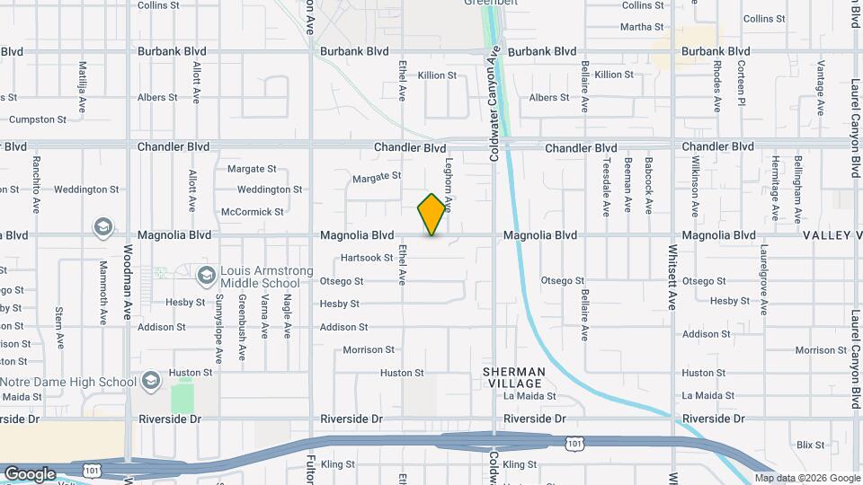 13024 Magnolia Blvd Map and Location Details