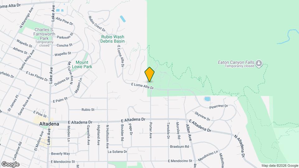 1575 E Loma Alta Dr Map and Location Details