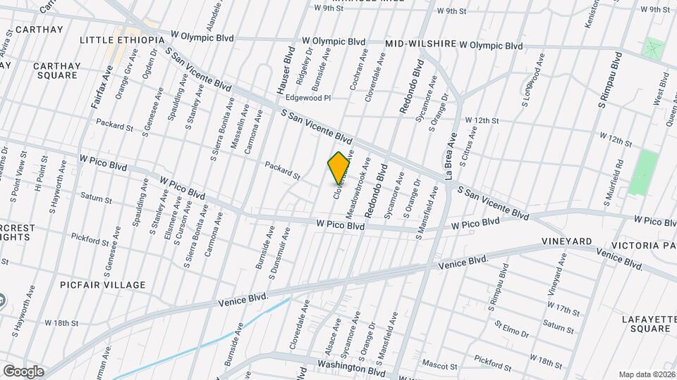 1329 S Cloverdale Ave, Unit 1329 Mapa y Detalles de la Ubicación