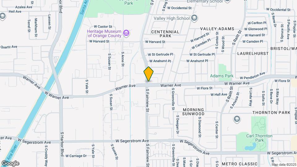 2801 W Warner Ave Map and Location Details