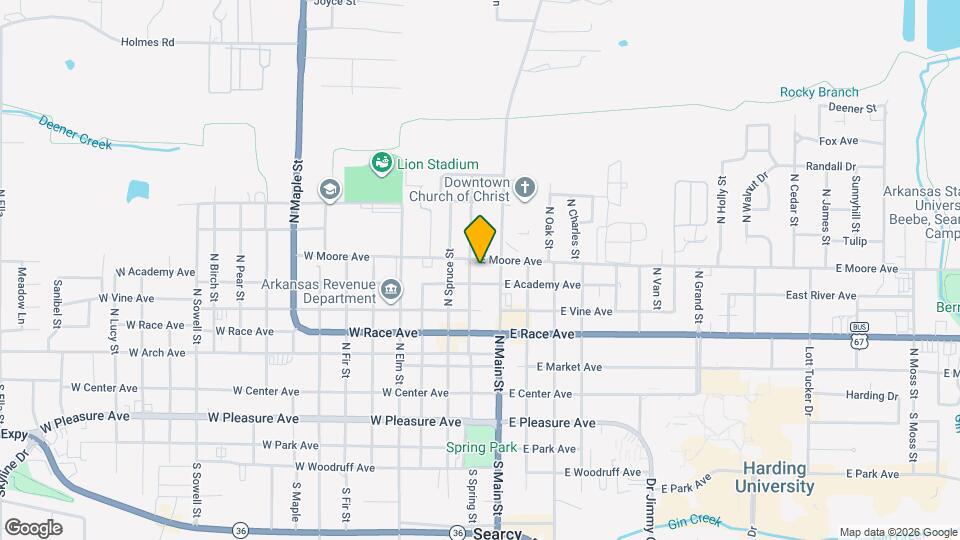 104 E Academy Ave Map and Location Details