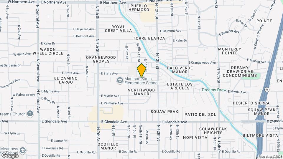 1044 E Northview Ave Mapa y Detalles de la Ubicación