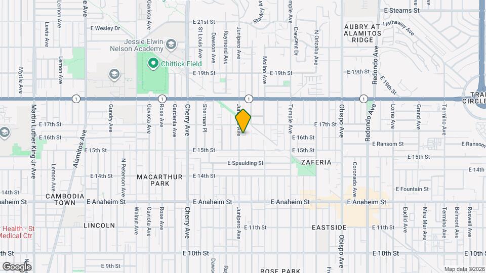 1600 Junipero Ave, Unit D Mapa y Detalles de la Ubicación