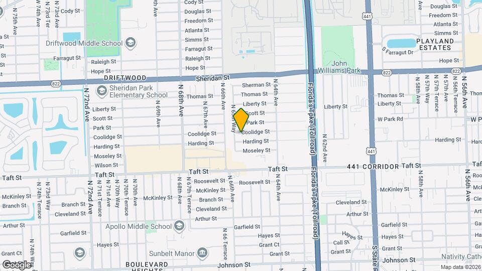 6550 Coolidge St Map and Location Details