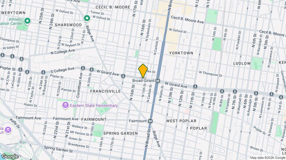 1522 W Girard Ave Map and Location Details