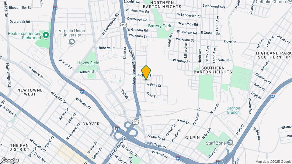 1701 Roane St Map and Location Details