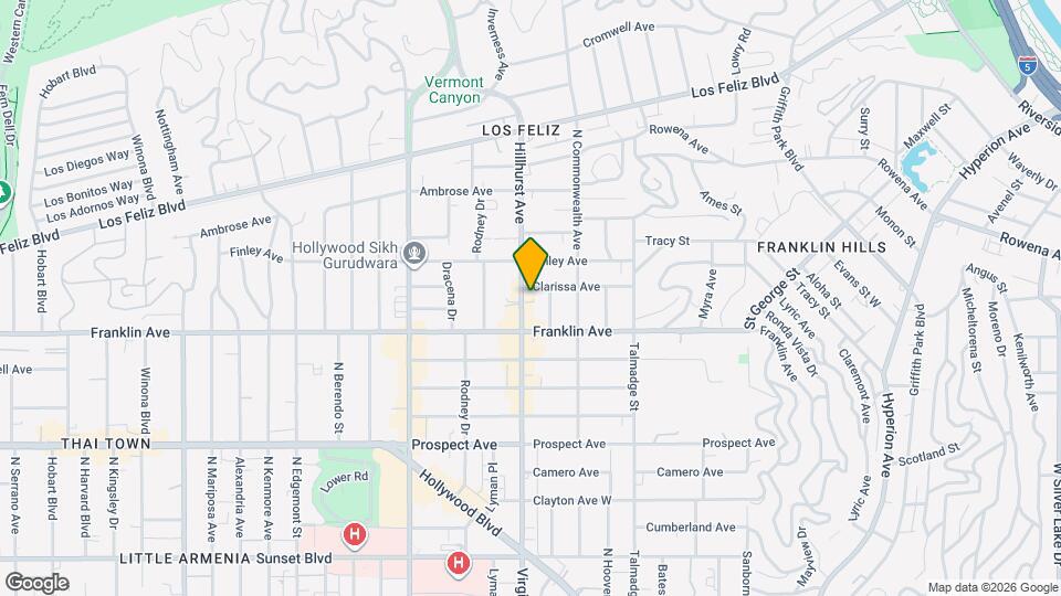 1932 1/4 Hillhurst Ave Map and Location Details