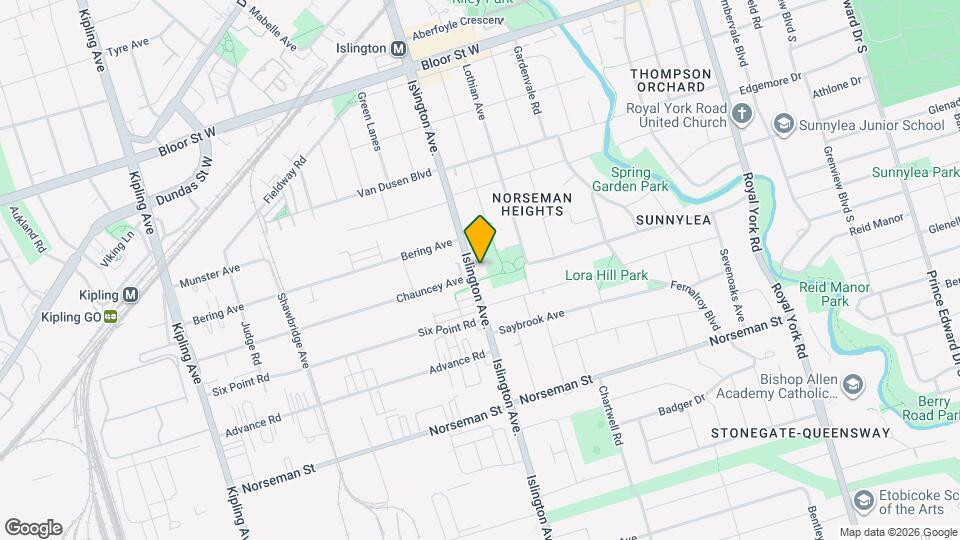 1115 Islington Ave Map and Location Details