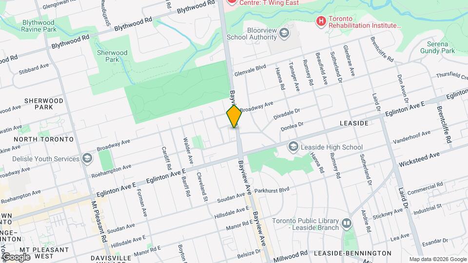 1818 Bayview Ave, Unit 704 Map and Location Details