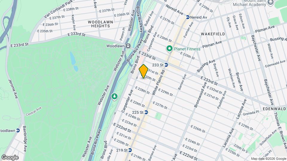 647 E 229th St Map and Location Details