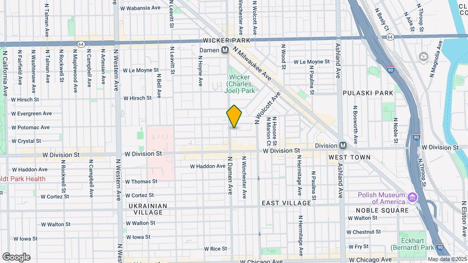 1243 N Damen Ave Map and Location Details