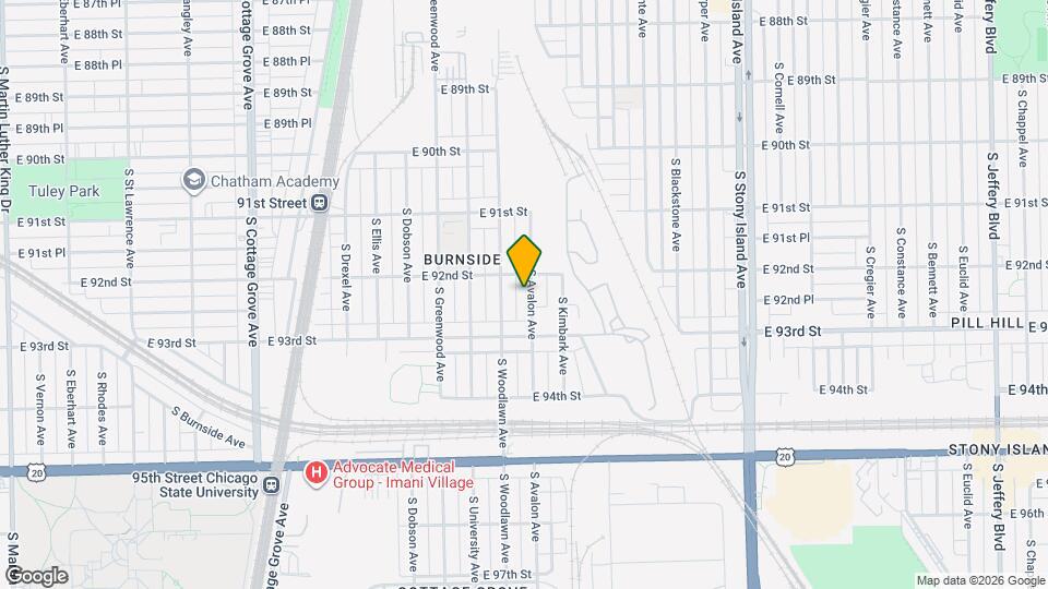 9216 S Avalon Ave Map and Location Details