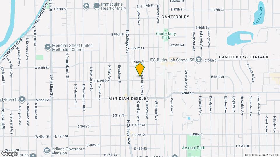 5302 Carrollton Ave Map and Location Details