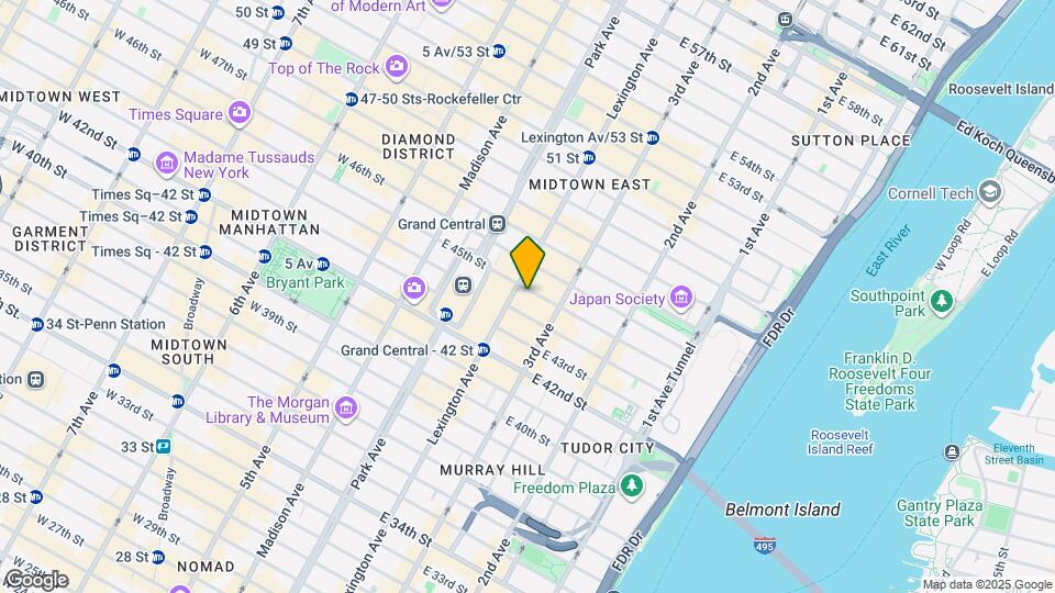 132 E 45th St Mapa y Detalles de la Ubicación