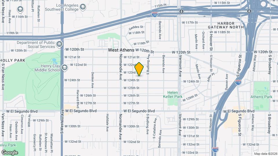 1237 W 124th St Mapa y Detalles de la Ubicación