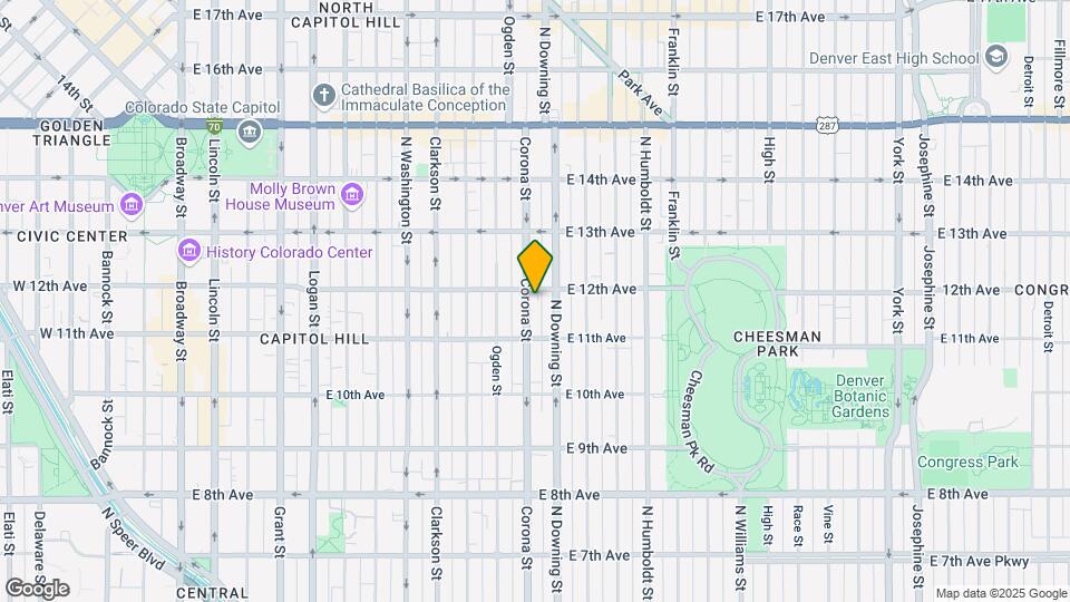 1160 Corona St Map and Location Details