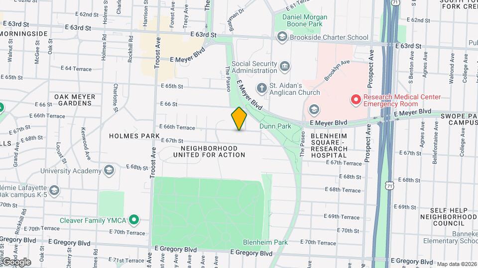 1461 E 66th Ter Map and Location Details