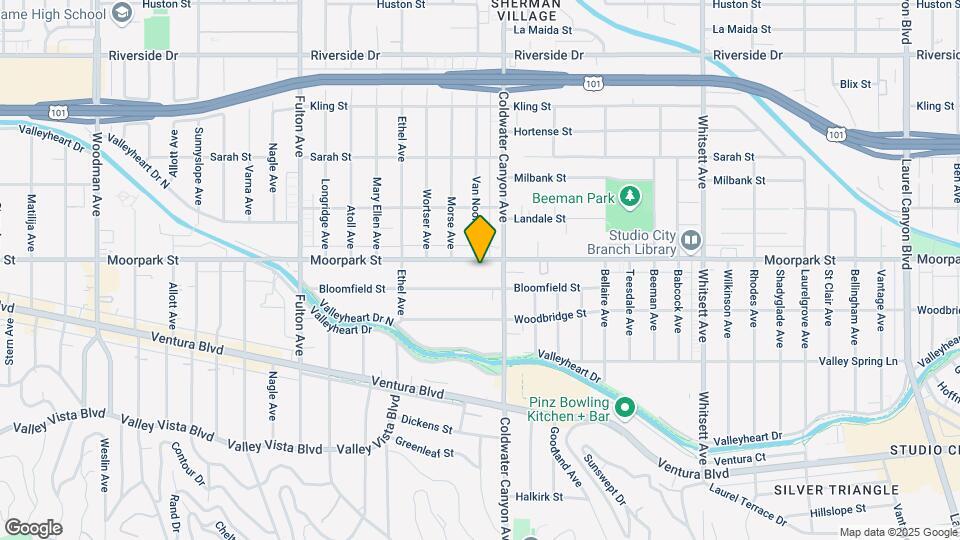 12928 Moorpark St Map and Location Details