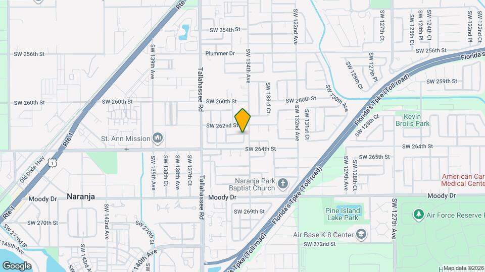 13414 SW 263rd St Map and Location Details