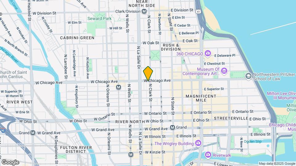 750 N Clark St Map and Location Details
