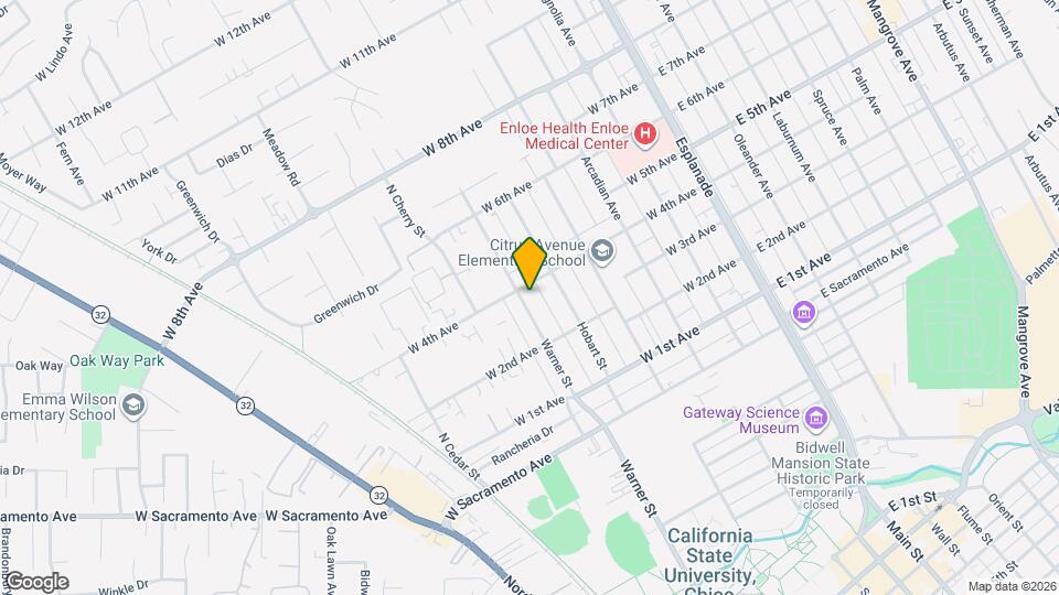 1288 Warner St, Unit A Map and Location Details