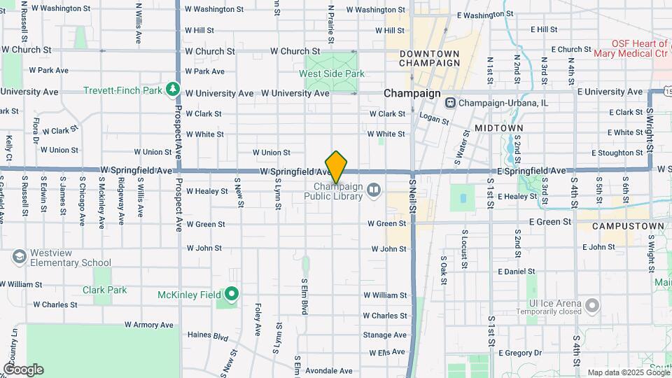408 S Prairie St Map and Location Details