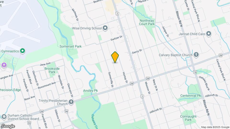 Charming 2-Bedroom Detached Home with Fireplace & Backyard Deck in Oshawa Map and Location Details