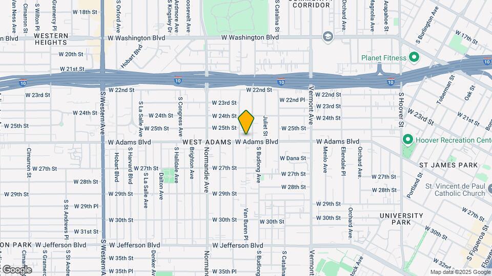 1581-1587 W Adams Blvd Mapa y Detalles de la Ubicación
