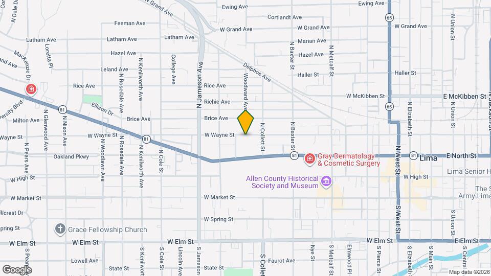 933 W Wayne St Map and Location Details