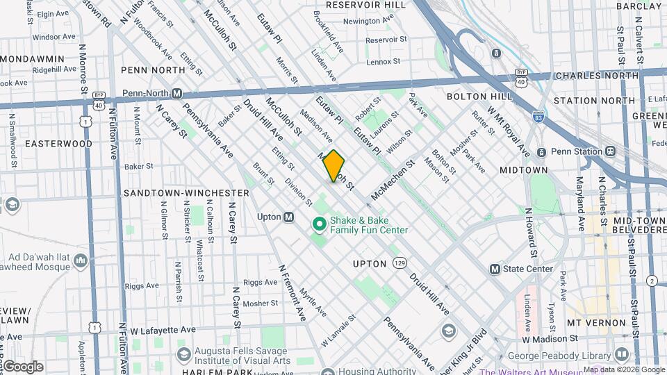 1725 Druid Hill Ave Map and Location Details