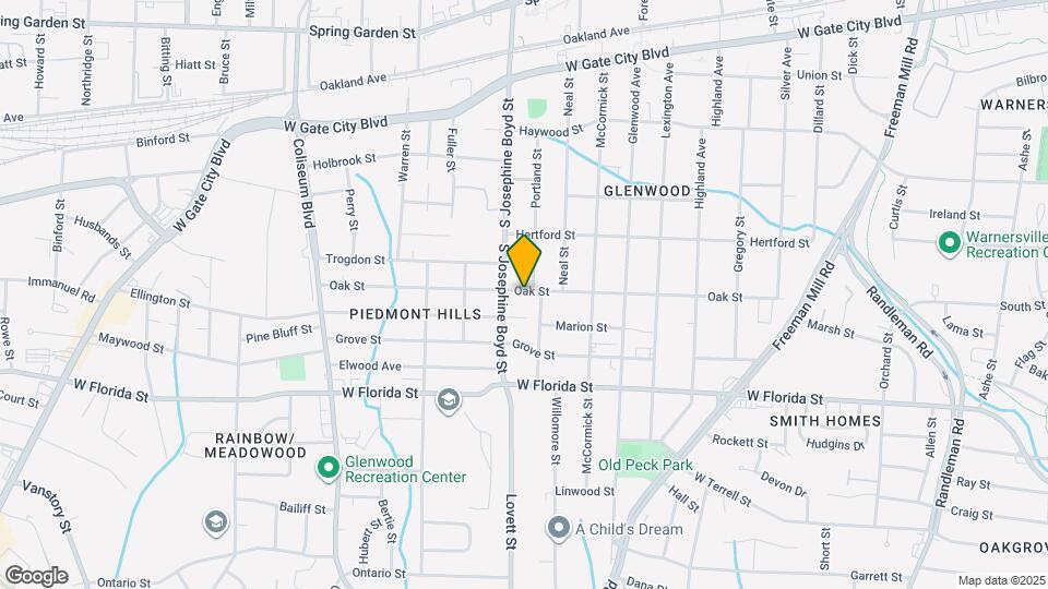 1407 Oak St Map and Location Details