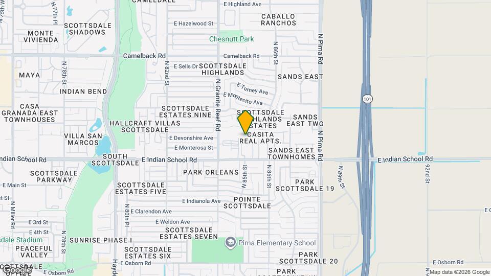 8562 E Indian School Rd, Unit B Mapa y Detalles de la Ubicación