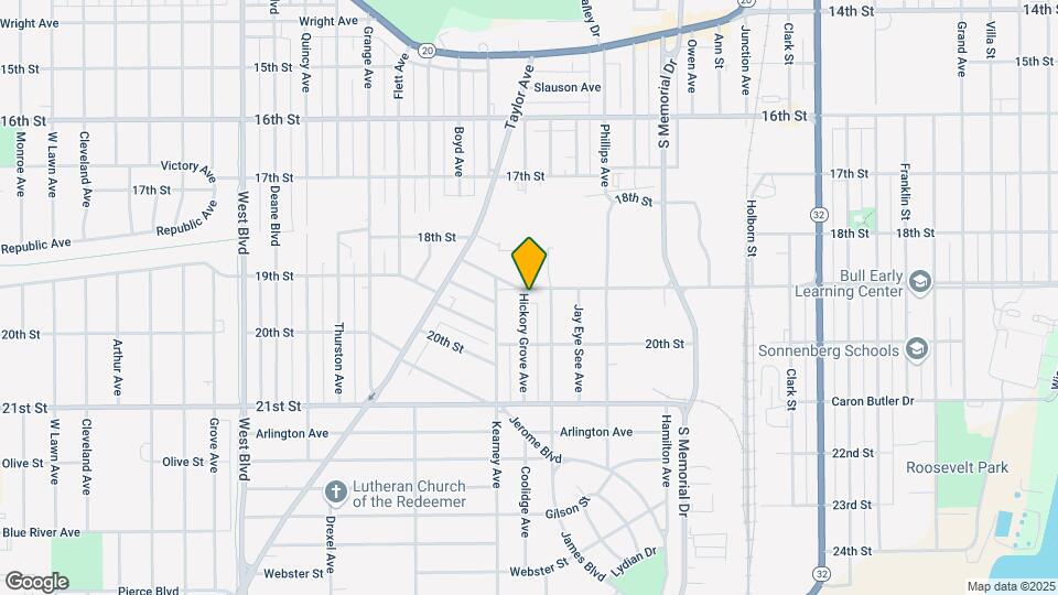 1909 Hickory Grove Ave Map and Location Details