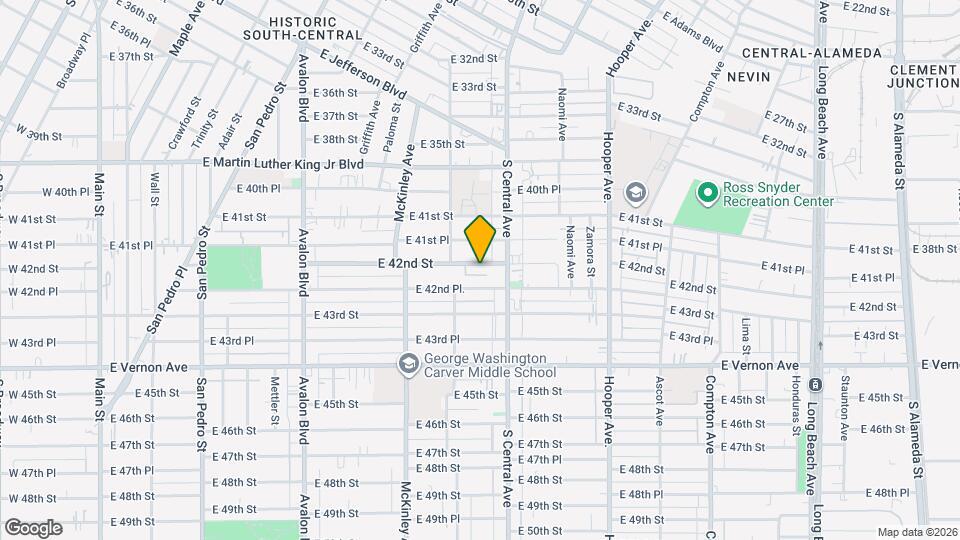 1026 E 42nd St Mapa y Detalles de la Ubicación