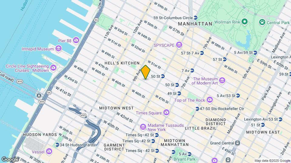 341 W 48th St Map and Location Details