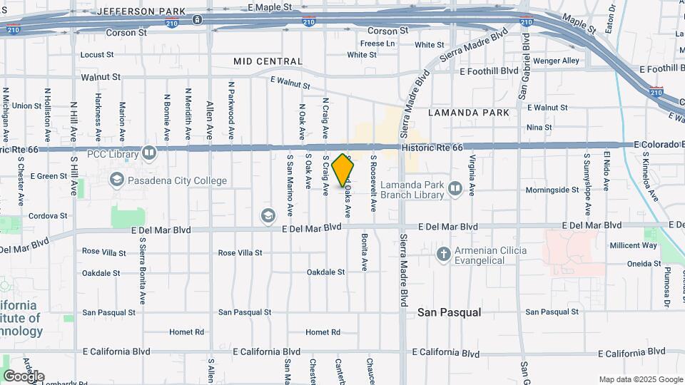 123 S Grand Oaks Ave Map and Location Details