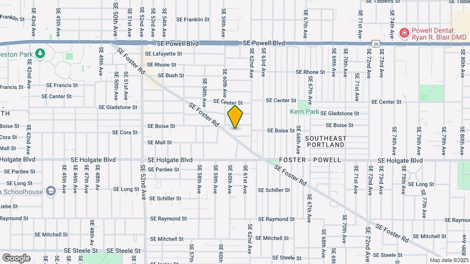 6103 SE Cora St Map and Location Details
