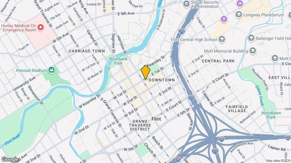 200 E 1st St Map and Location Details