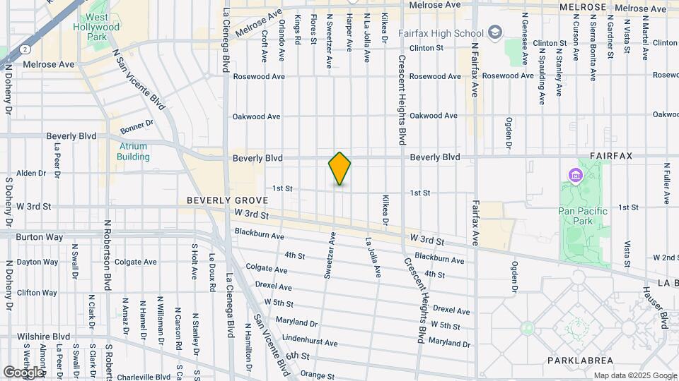102 N Sweetzer Ave Mapa y Detalles de la Ubicación