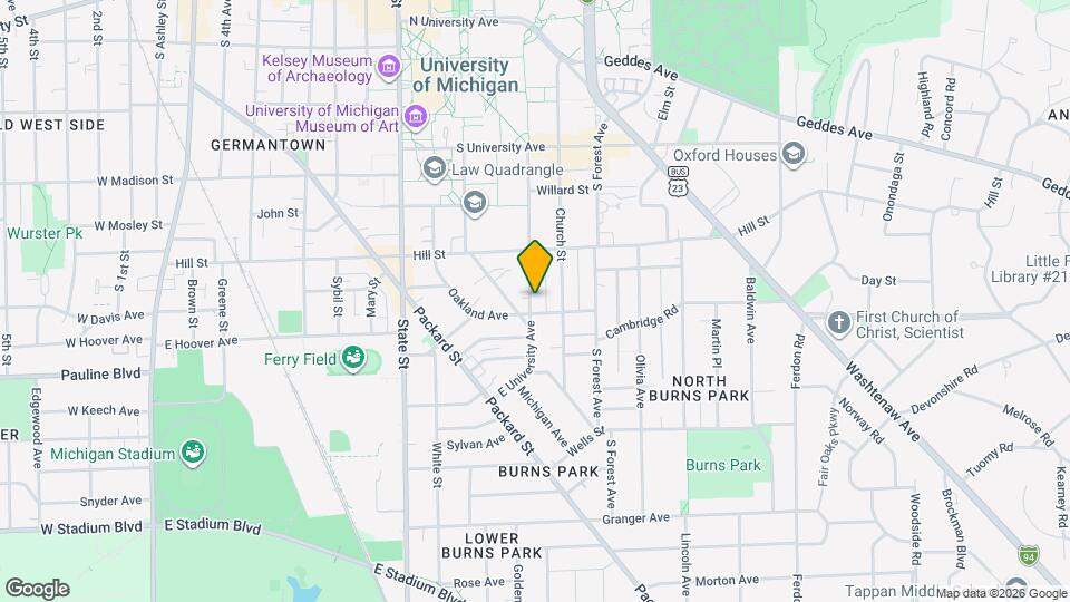 845 E University Ave Map and Location Details