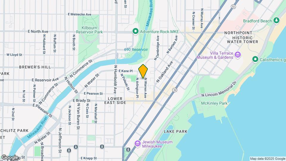 1831 N Warren Ave, Unit Lower Map and Location Details