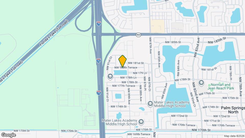 8944 NW 180th Terrace Mapa y Detalles de la Ubicación