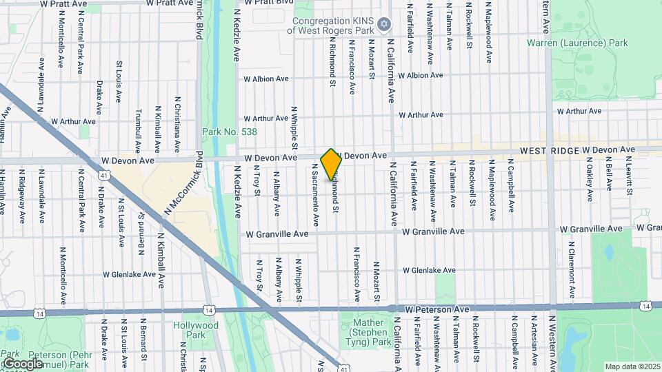 6316 N Richmond St Map and Location Details