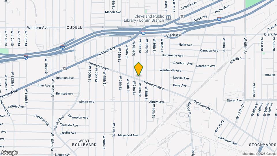 9000 Denison Ave Map and Location Details