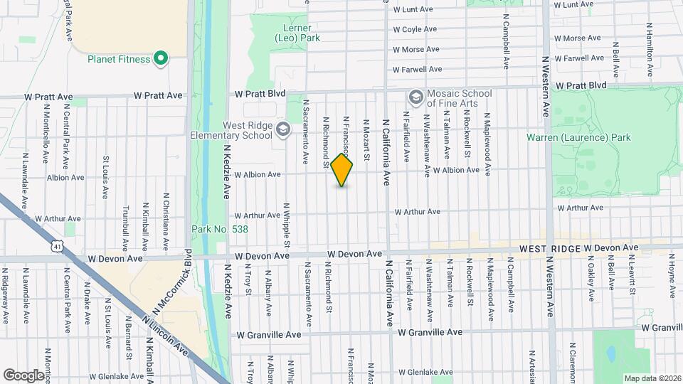 6532 N Francisco Ave Map and Location Details