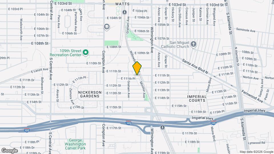 11123 Monitor Ave Map and Location Details